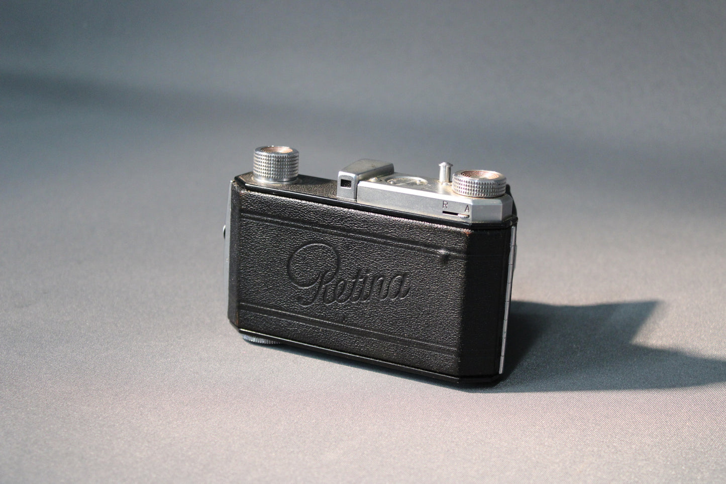 Kodak Retina Ia – vintage 35mm filmikamera, nahkakotelo
