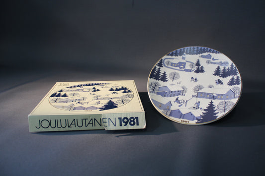 Arabia joululautanen 1981 – Raija Uosikkinen, alkuperäinen laatikko