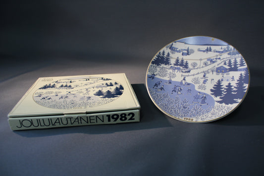 Arabia joululautanen 1982 – Raija Uosikkinen, alkuperäinen laatikko