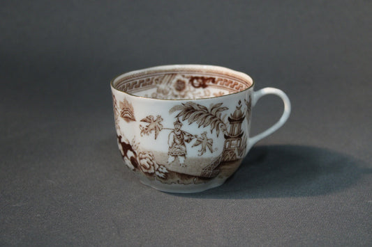 Arabia Singapore -sarjan kahvikuppi ruskealla kuviolla, oikea sivu