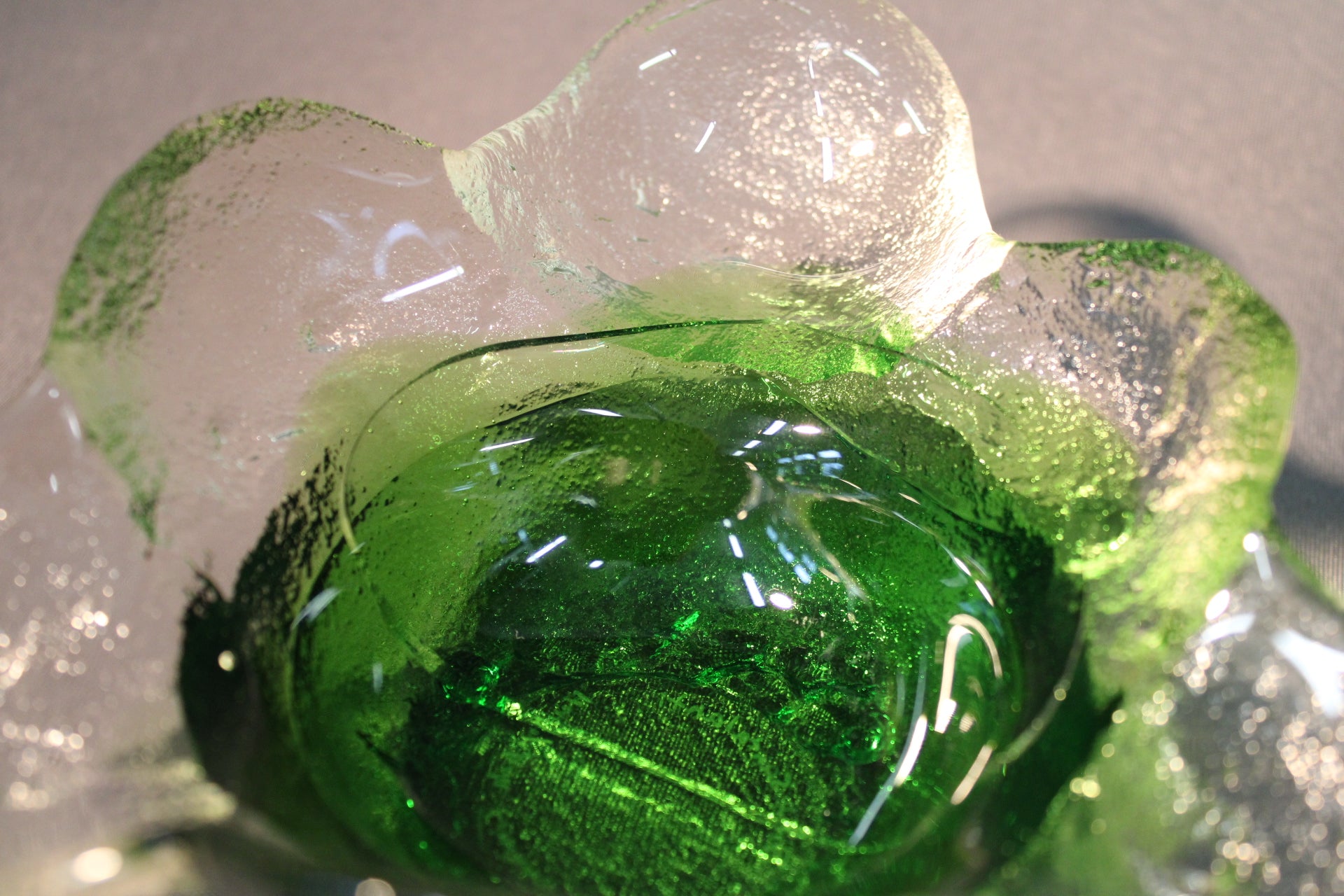 Humppilan Lasi Kivi-Set kulho, vihreä lasi, Pertti Santalahti