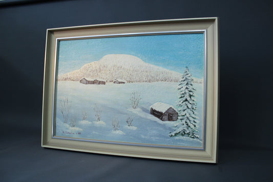 K. Sveholm talvimaisemamaalaus – öljy kankaalle 1993