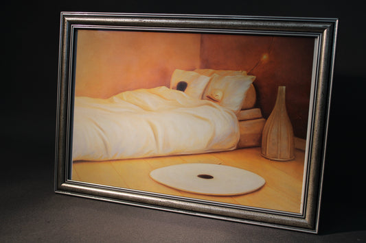 Kaj Stenvall juliste Four letter world kehystettynä A4-koossa