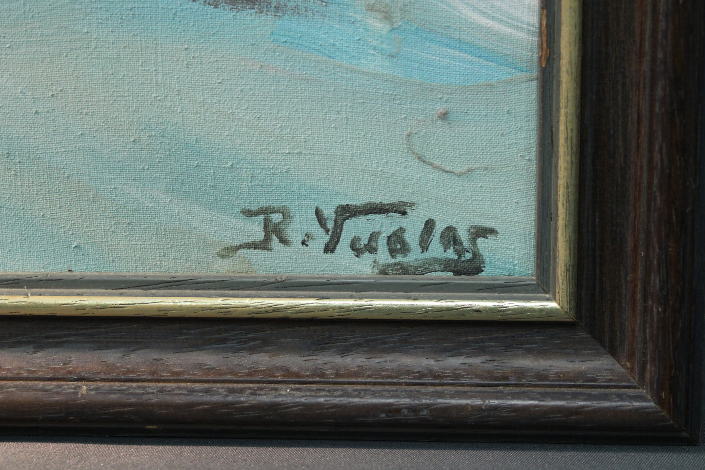 Risto Vuolas signeeraus, öljyvärimaalaus, taiteilijan allekirjoitus