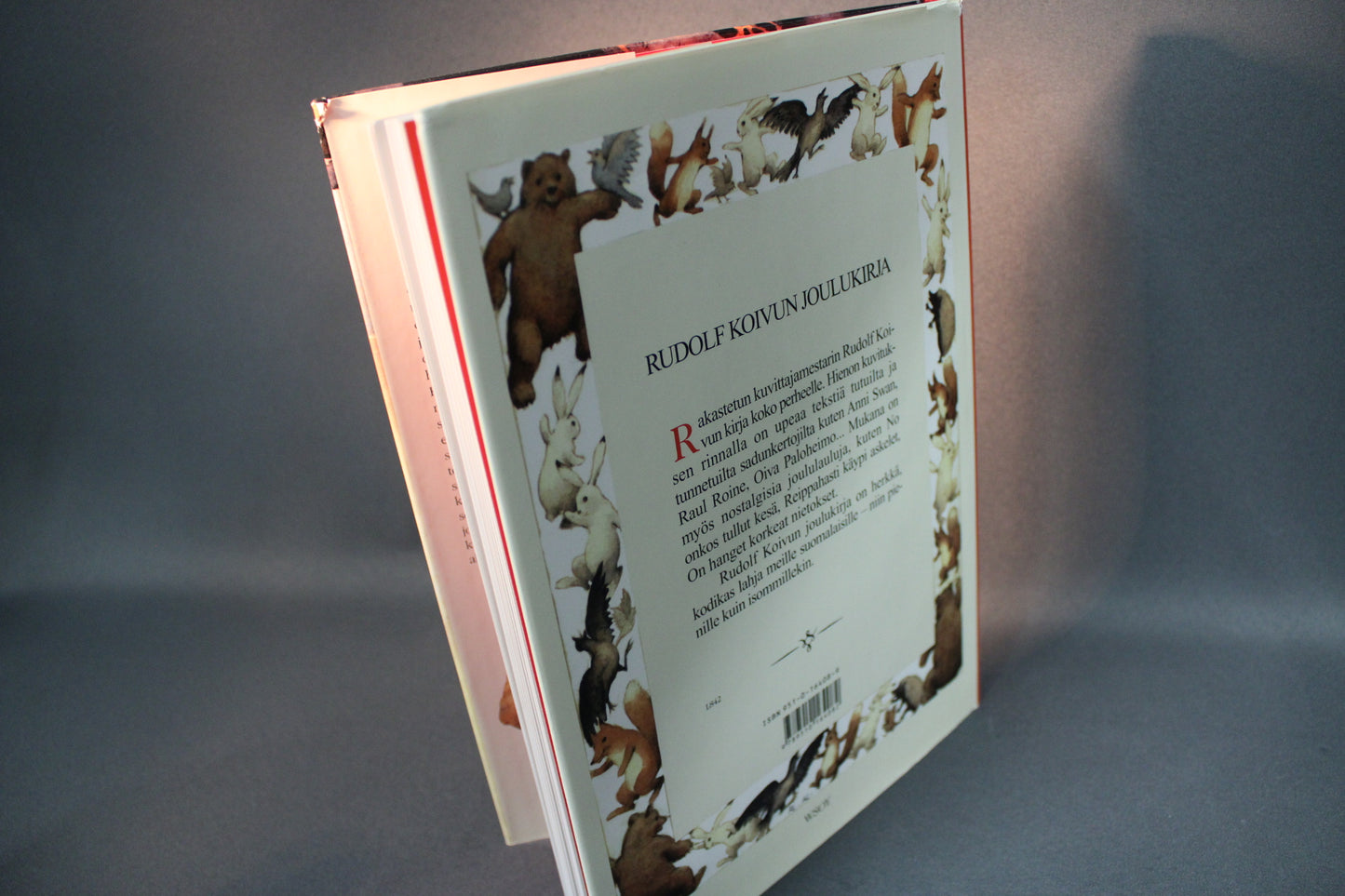 Rudolf Koivun joulukirja, takakansi ja kuvitus