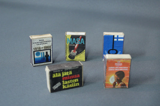 Vanhoja suomalaisia tulitikkuaskeja 5 kpl setti