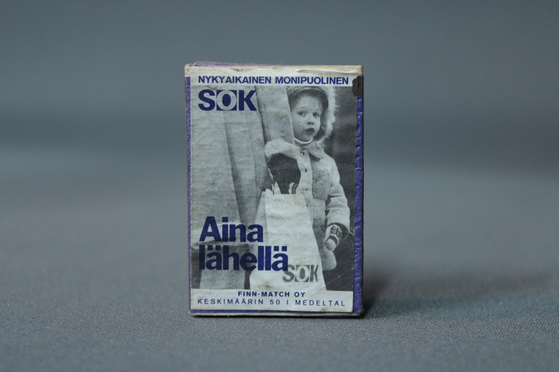 SOK mainosaiheinen tulitikkurasia "Aina lähellä"