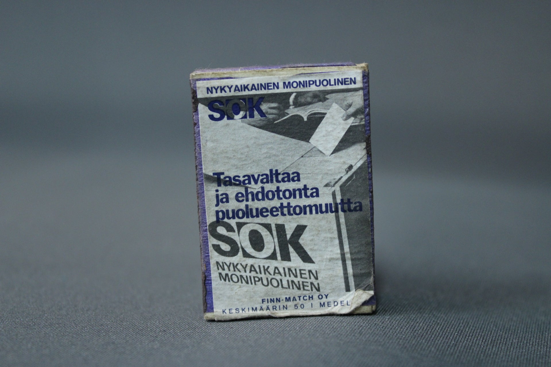 SOK tulitikkurasia "Tasavaltaa ja ehdotonta puolueettomuutta"