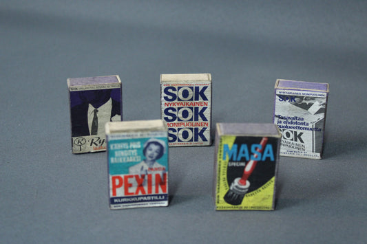 Vanhoja suomalaisia tulitikkuaskeja 5 kpl setti