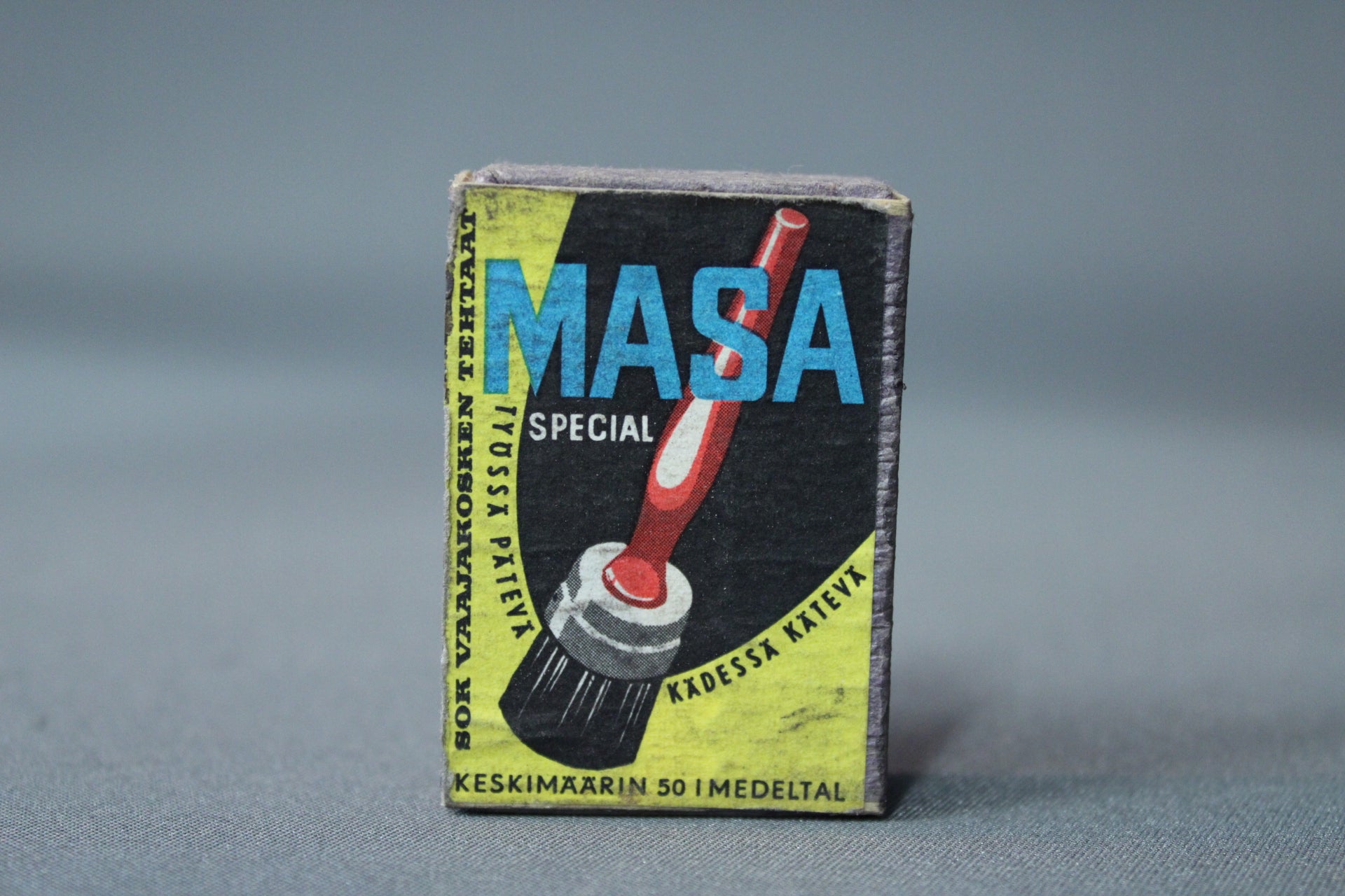 Masa Special tulitikkurasia, retro mainoskuvitus