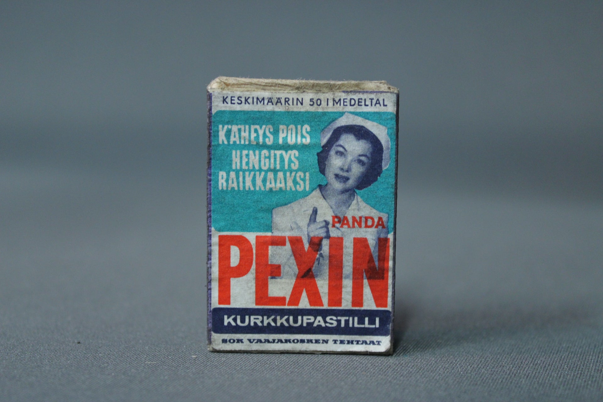 Pexin kurkkupastilli -tulitikkurasia, Panda-mainos