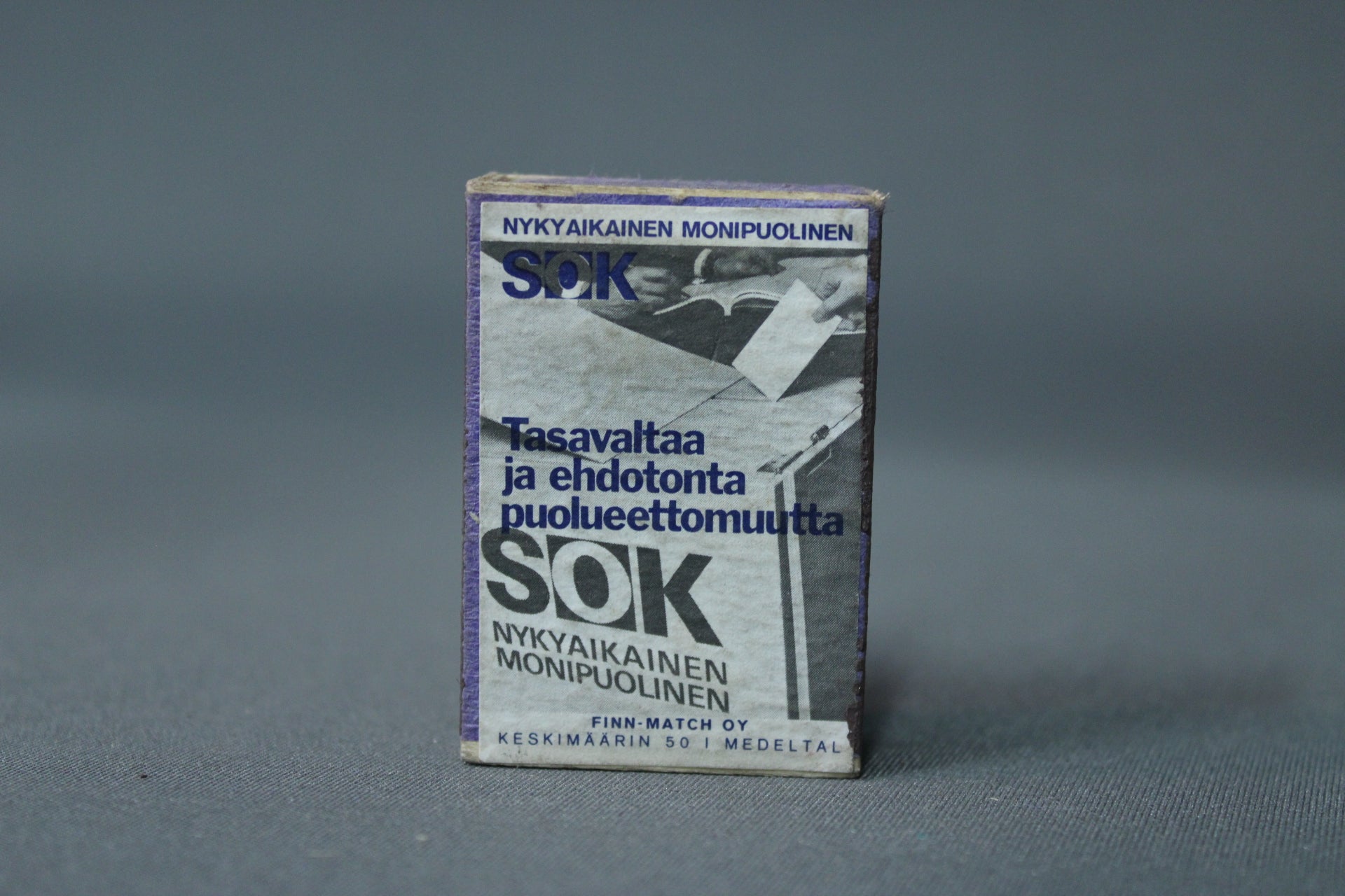 SOK Nykyajan monipuolinen tulitikkurasia, vintage mainos