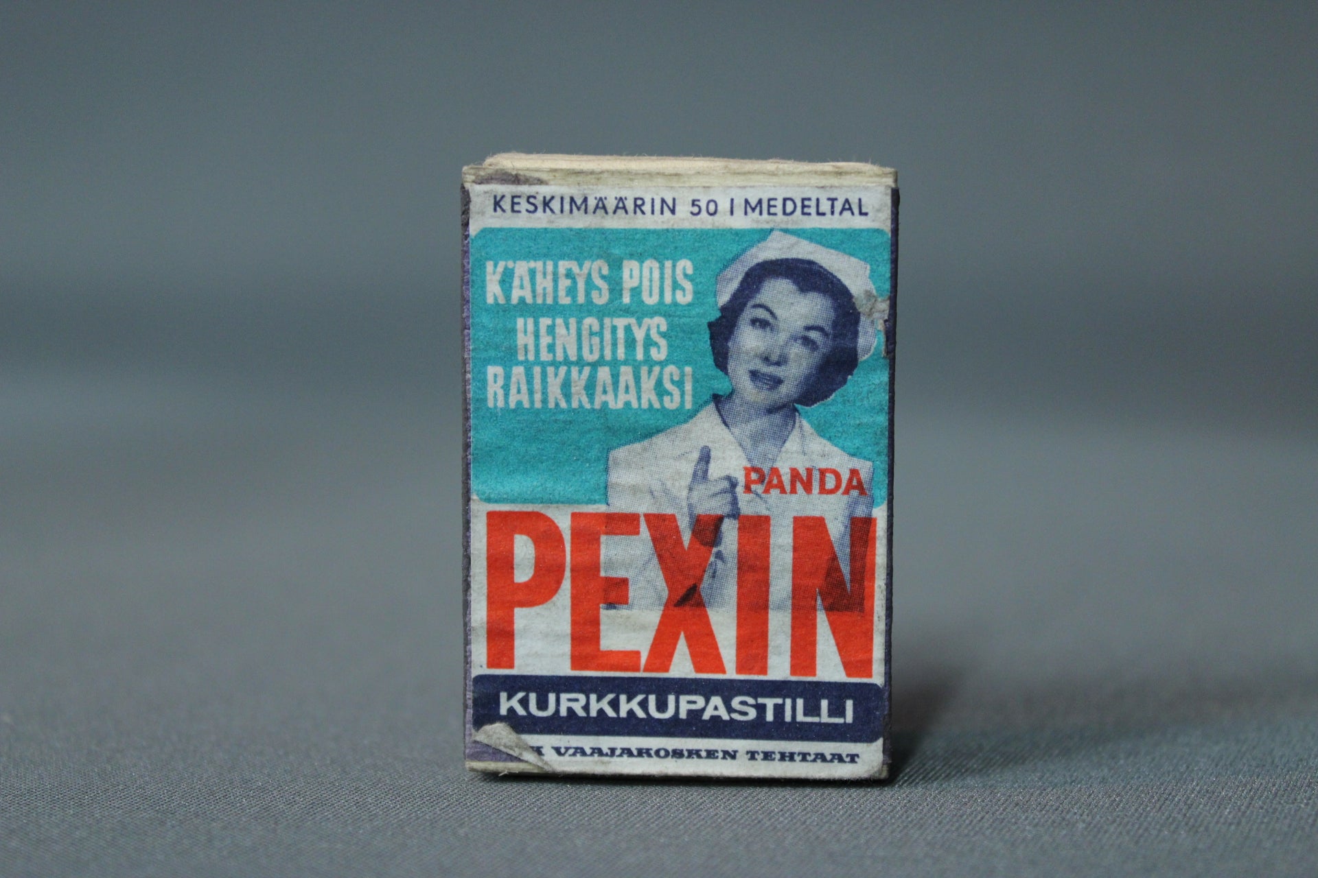 Pexin kurkkupastilli -tulitikkurasia, Panda mainos