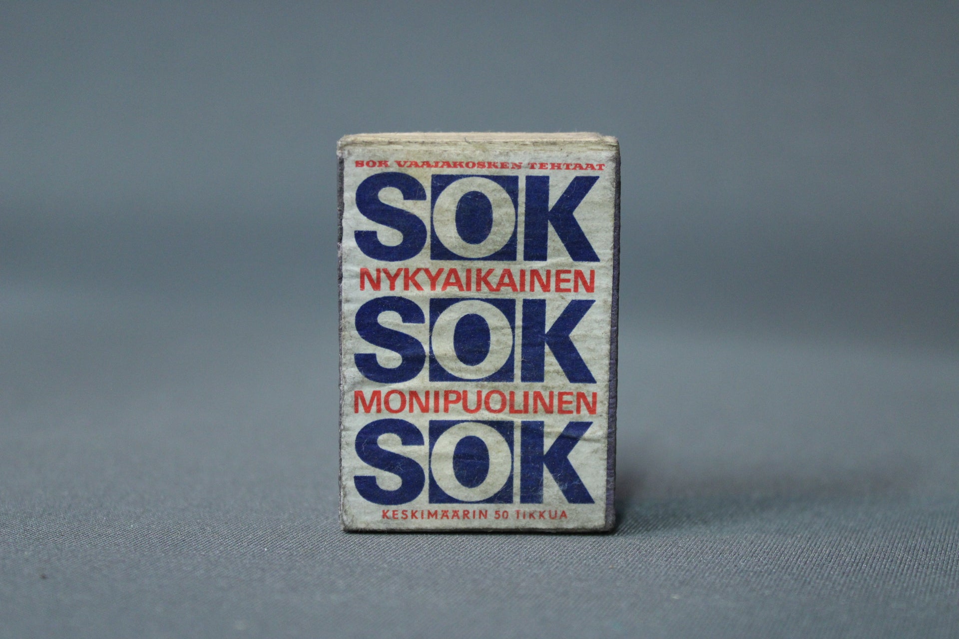 SOK Nykyajan monipuolinen tulitikkurasia, vintage mainos