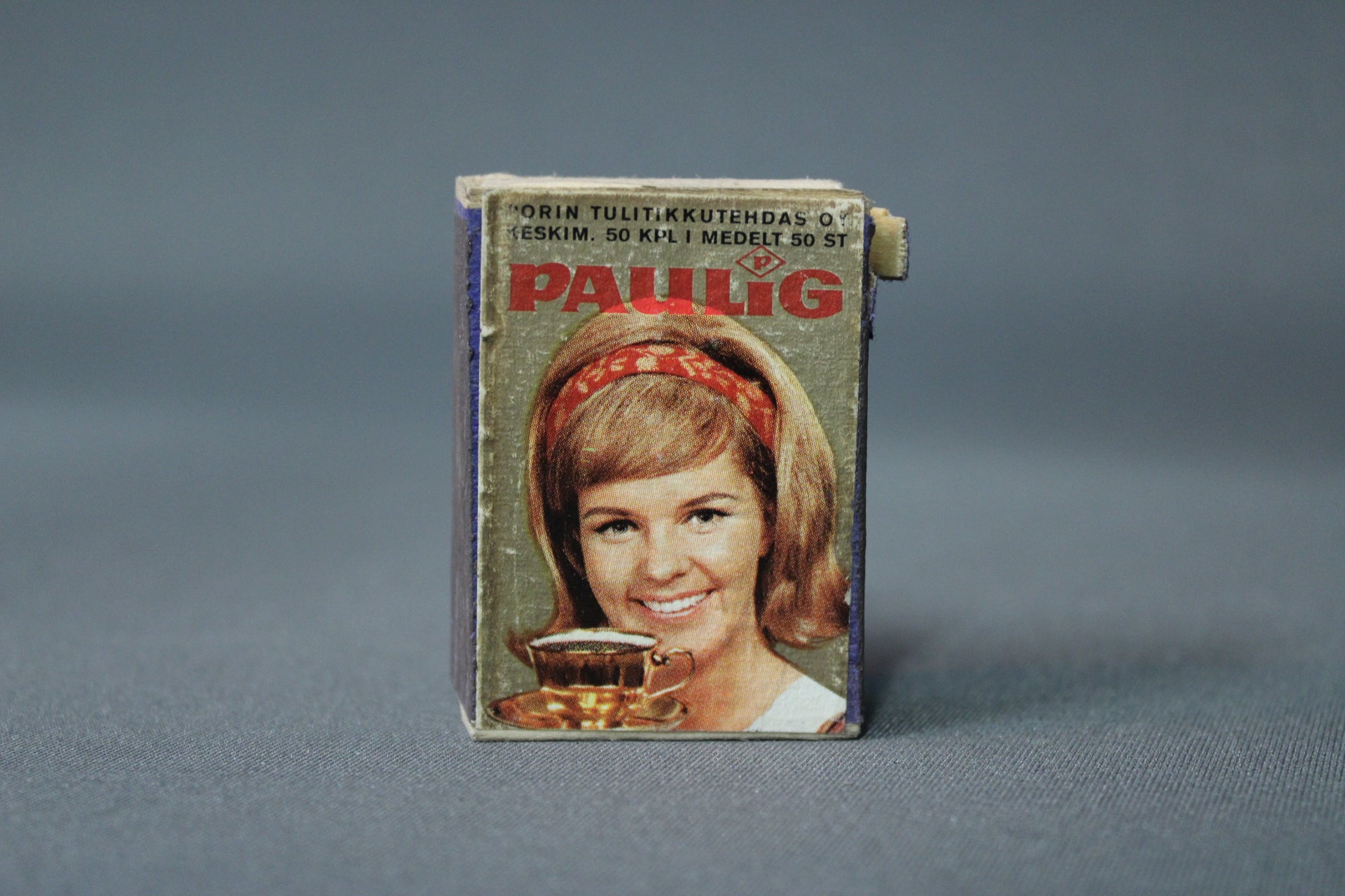 Paulig-kahvimainos tulitikkurasia, retro