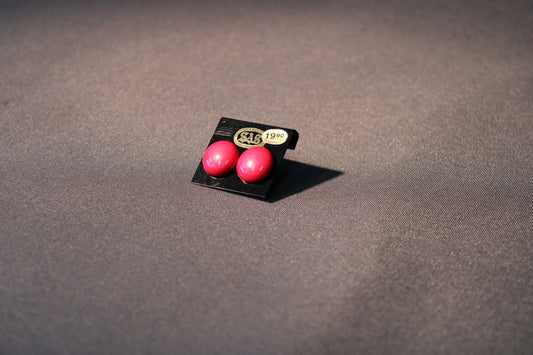 Vintage punaiset nappikorvakorut, halkaisija 13 mm, alkuperäisessä pakkauksessa