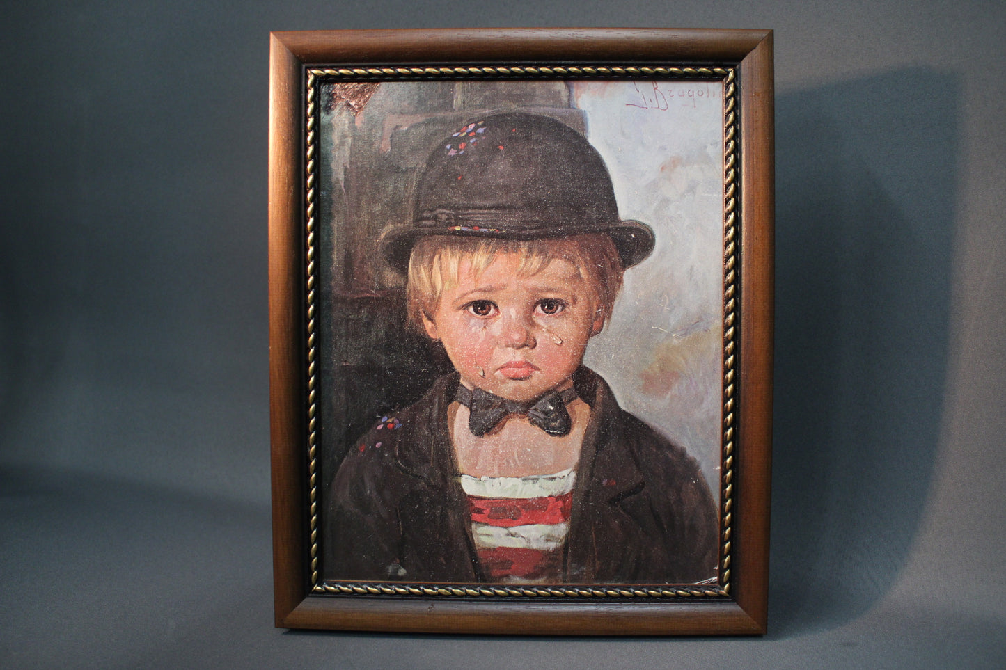 Giovanni Bragolin Itkevä poika -taulu, kehystetty jäljennös