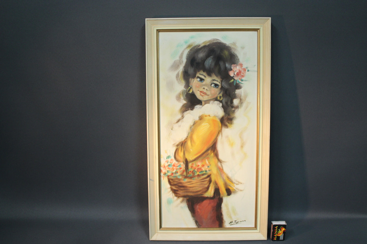 Yksityiskohta H. Topmanin signeeraamasta öljyvärimaalauksesta