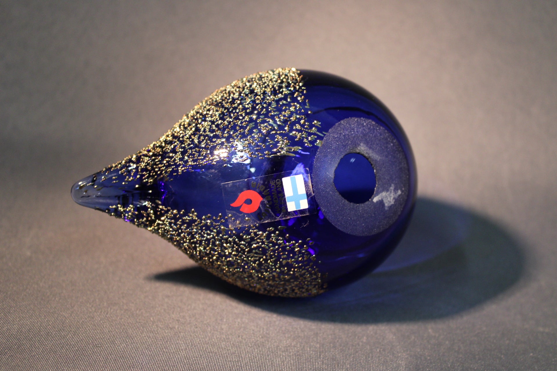 早い者勝ち価格♪　アンティーク　ガラスドーム　ドームガラス　金彩　コバルトブルー Lasilandia ガラスの鳥 コバルトブルー 金装飾付き | Wintti.fi