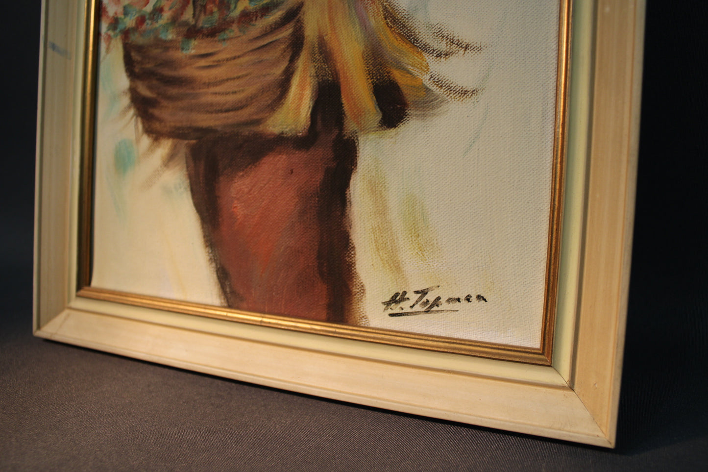 H. Topman signeeraus öljyvärimaalauksessa