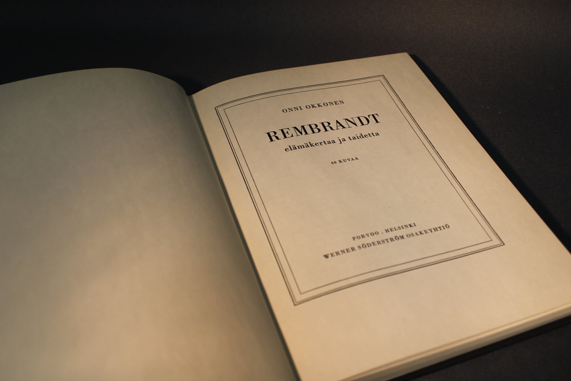 Rembrandt – elämäkertaa ja taidetta, nimiösivu, Onni Okkonen