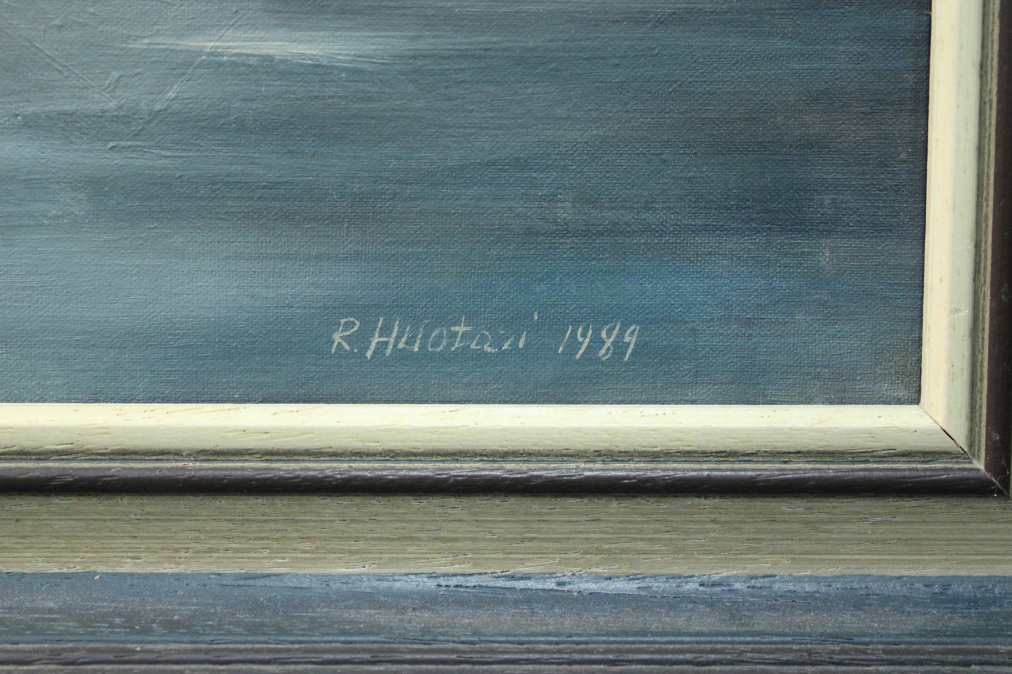 R. Huotarin signeeraus 1989, öljymaalaus, suomalainen maisemataide