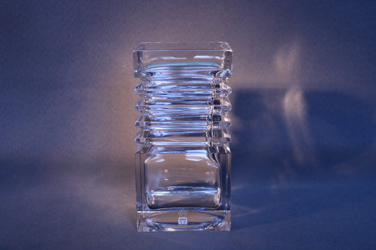 Riihimäen Lasi Harmonikka 1347 kirkas maljakko edestä