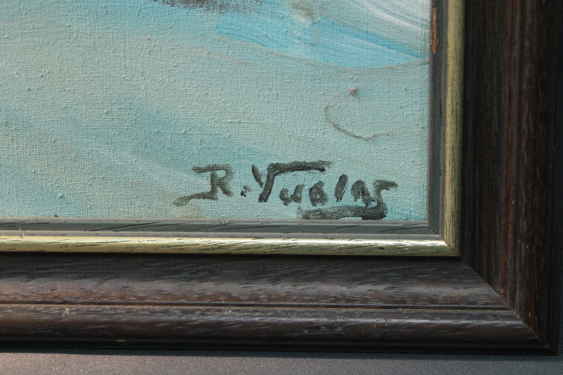 Risto Vuolas signeeraus, öljyvärimaalaus, taiteilijan allekirjoitus