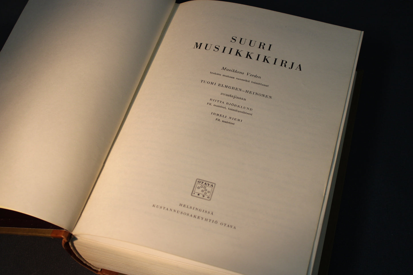 Suuri musiikkikirja nimiösivu, Otava toinen painos 1960